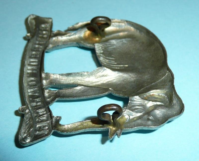 Victorian 19th PWO Hussars Single Scroll Elephant Other Ranks Cap Badge — image 4