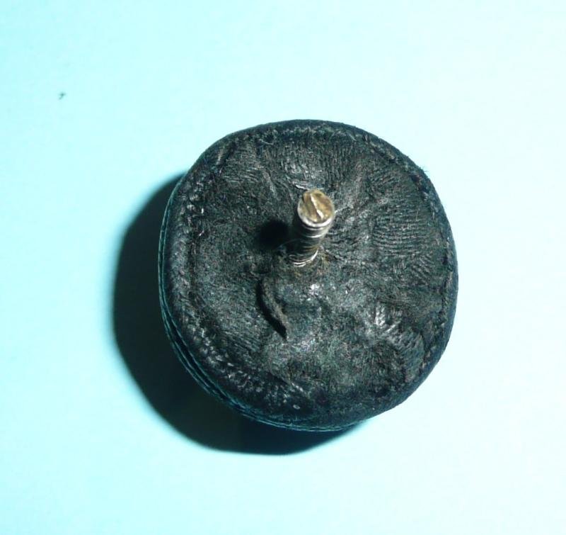 Rifle Brigade Boss Badge - Silver Plated Bugle on a small Black Cord Boss — image 2