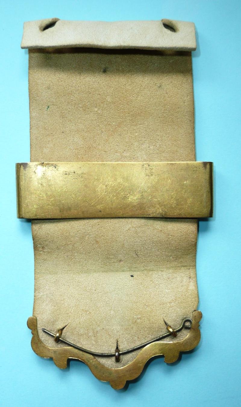 Northumberland Fusiliers Colour Belt Fire Gilt Ornaments On original White Leather Belt End — image 5