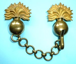 Fusilier Officers Gilt Brass Greatcoat / Cape Cloak Chains