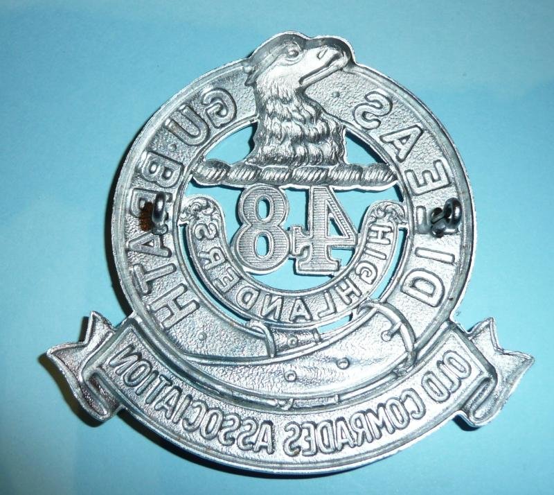 48th Canadian Highlanders Chromed White Metal Old Comrades Association (OCA) Glengarry Badge — image 3