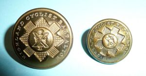 Highland Cyclist Battalion (HCB) Pair of Officer's Gilt Brass Buttons