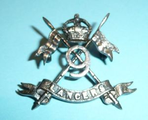 9th Queen's Royal Lancers Officer's No 1 Dress Collar Badge …