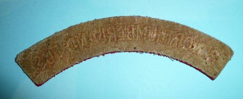 Royal Northumberland Fusiliers (RNF) Officer's / Private Purchase Woven White On Red Shoulder Title — image 2