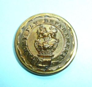Victorian Army Pay Department Button Officer's Large Pattern Fire Gilt …