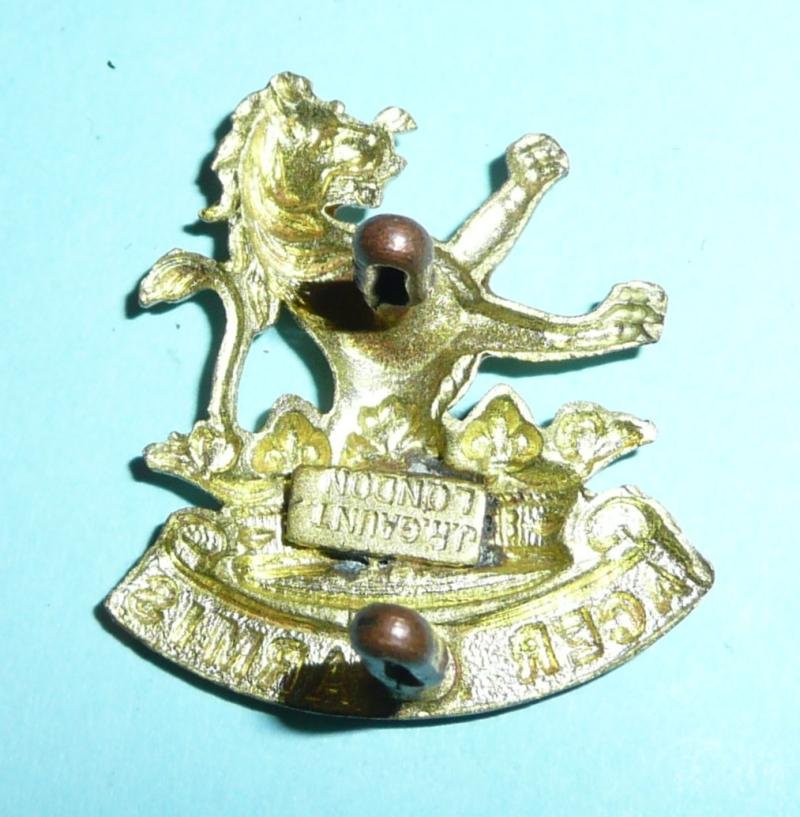 New Zealand NZ 7th (Wellington West Coast Rifles) Regiment Gilt Collar Badge - Gaunt Plaque — image 2