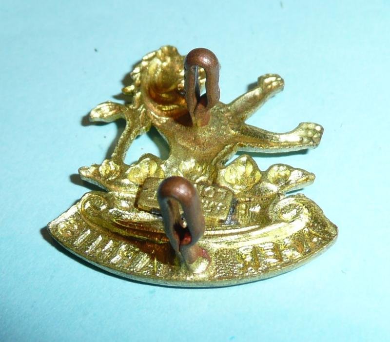 New Zealand NZ 7th (Wellington West Coast Rifles) Regiment Gilt Collar Badge - Gaunt Plaque — image 3