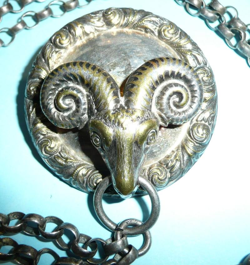 2GR 2nd King Edward VII's Own Gurkha Rifles (The Simoor Rifles) Officer's Unique Regimental Pattern Whistle Boss and Chain — image 2