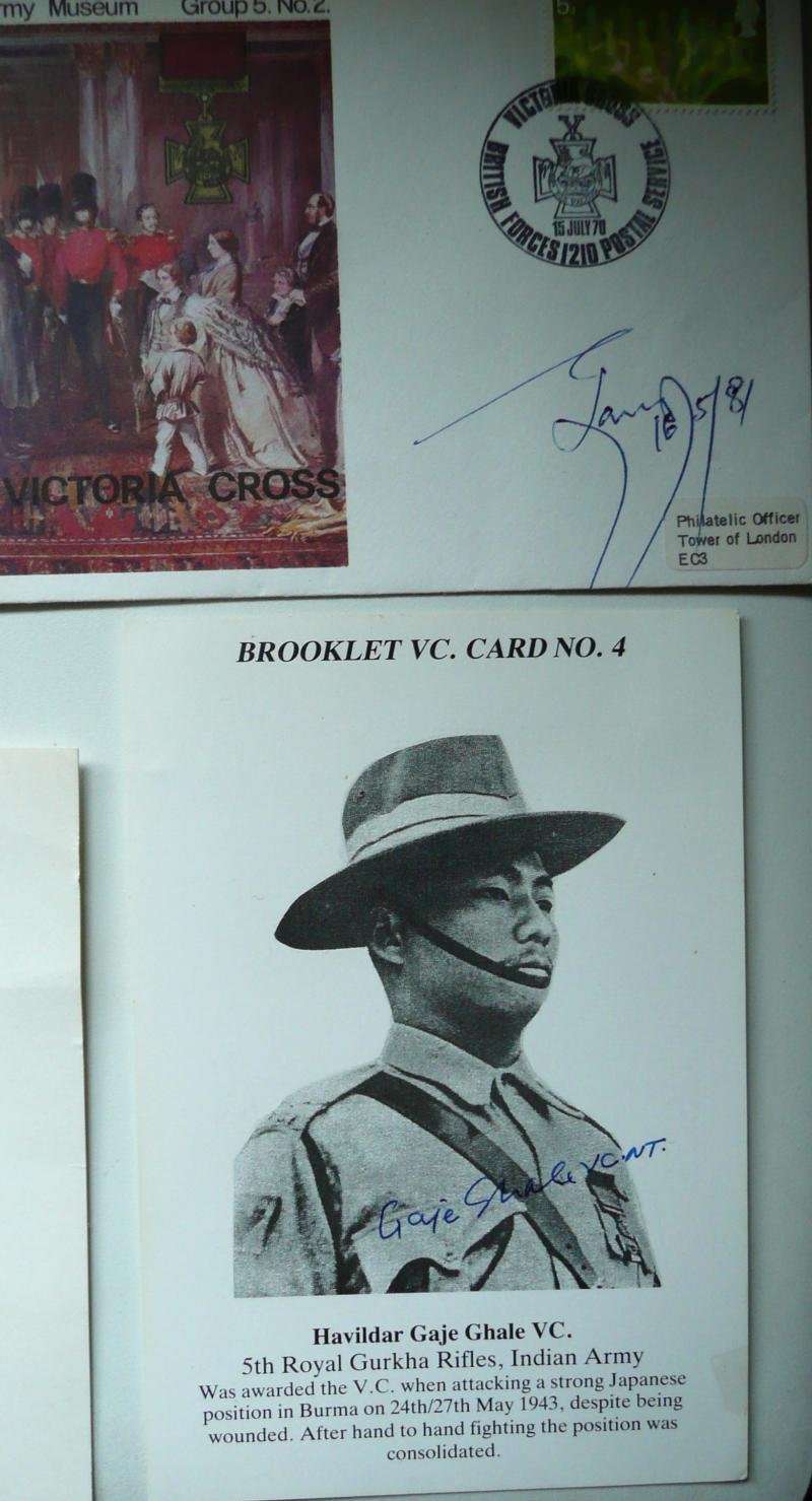 Small Collection of Four WW2 Gurkha Victoria Cross Winners 0riginal Signatures — image 3