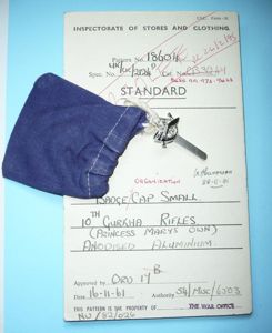 British Army Sealed Pattern Card and Badge - 10th (Princess …