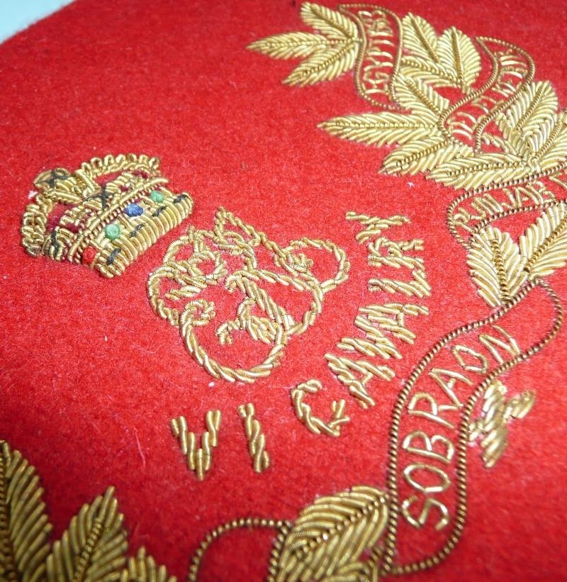 British Indian Army - 6th King Edward's Own Cavalry Gold Bullion Embroidered Cloth Panel — image 2