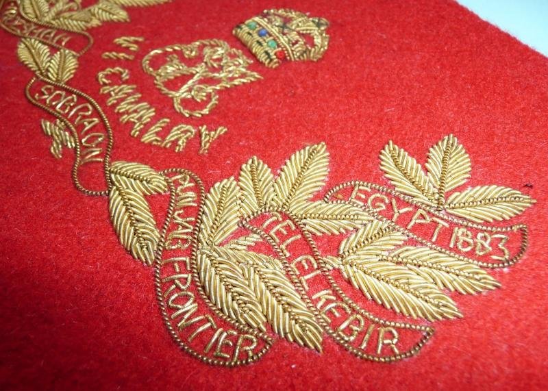 British Indian Army - 6th King Edward's Own Cavalry Gold Bullion Embroidered Cloth Panel — image 3