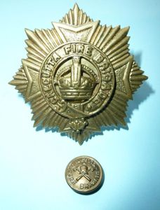 British India - Calcutta Fire Brigade Helmet Badge and Button