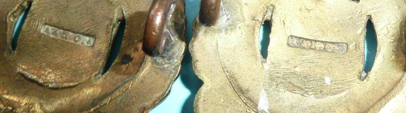 Indian Army (AFI) - 1st Madras Volunteer Guards / Infantry Volunteers Officer's Matched Pair of Gilt Brass Collar Badges, King's Crown — image 5