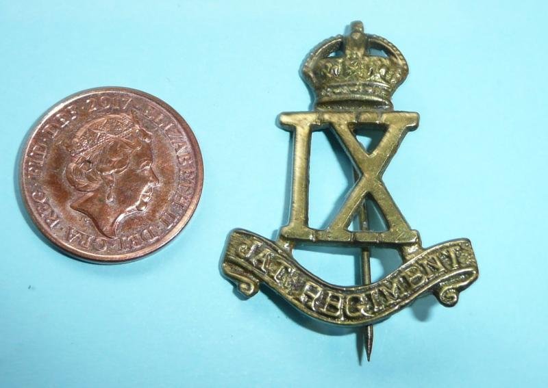 British Indian Army - The IX (9th) JAT Regiment Cast Brass Other Ranks Pagri / Turban Badge — image 2