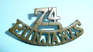 WW1 British Indian Army - 74 / Punjabis Cast Brass …