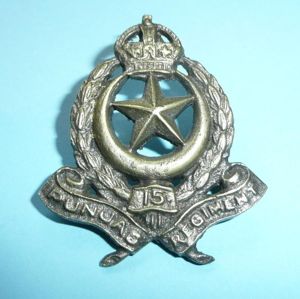 Pakistan Army - 15th Punjab Regiment Cast White Metal Cap …