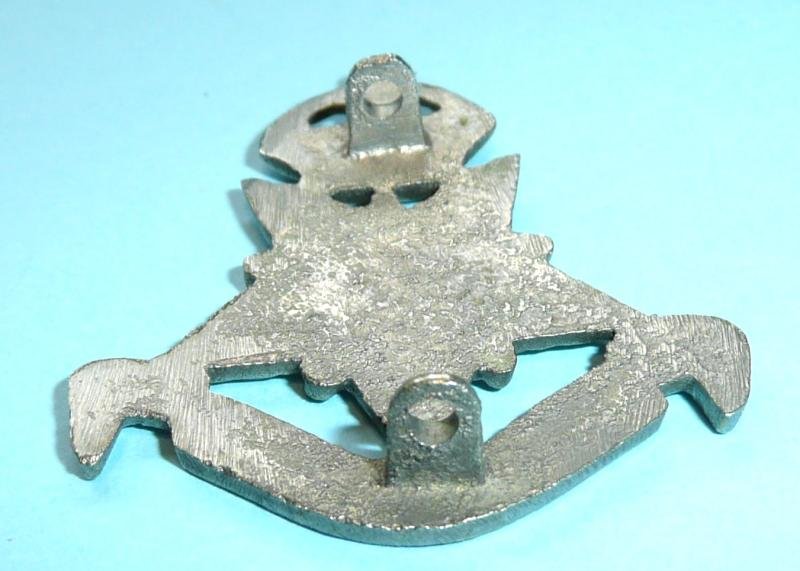 British Indian Army - 14th Punjab Regiment Cast White Metal Cap Badge, King's Crown — image 3