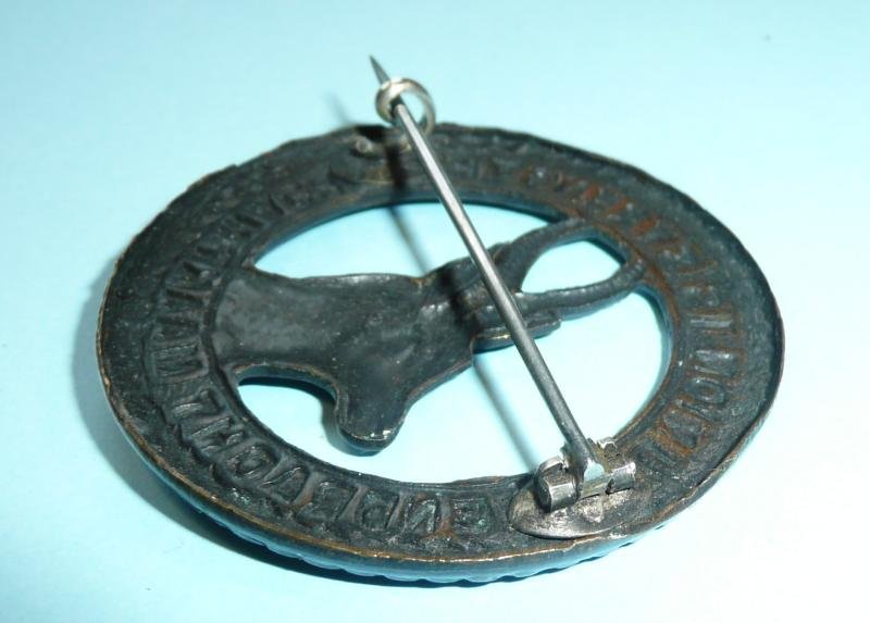 WW1 South African Infantry General Service Pattern Bronze Helmet Pagri Badge — image 4