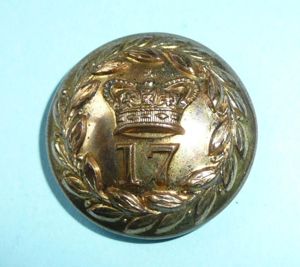 17th (Leicestershire) Regiment of Foot Officer's Tunic Button