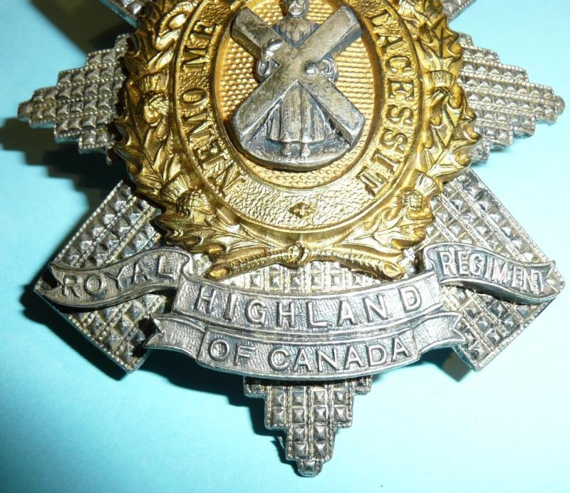The Royal Highland Regiment of Canada (Black Watch) Officer's Silver Plate and Gilt Glengarry Badge - Stunning! — image 3