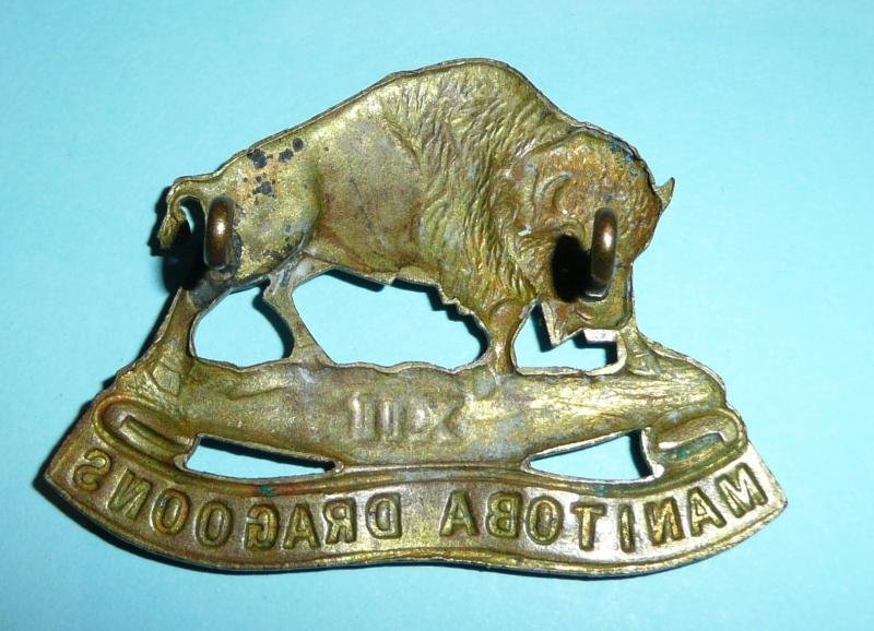 WW2 Canada - 12th Manitoba Dragoons Brass Cap Badge — image 2
