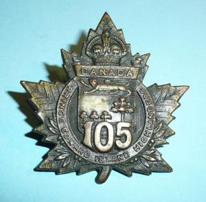 WW1 Canada - 105th (Prince Edward Island Highlanders) Overseas Battalion …