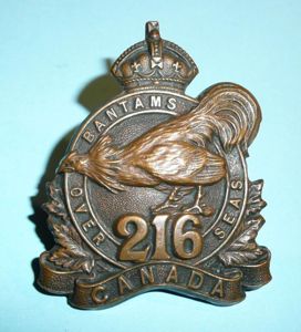 WW1 Canada - 216th (Toronto Bantams) Overseas Battalion CEF Canadian …