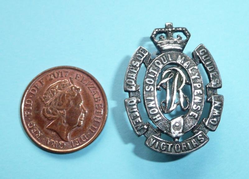 Indian Army - Queen Victoria's Own Corps of Guides (Frontier Force) (Lumsden's Cavalry) Unmarked Silver Officer's Field Service Cap Badge — image 2