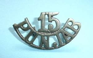 Indian Army - 15th Punjab Regiment Cast White Metal Shoulder …