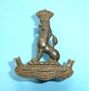 WW2 - 4th Battalion The Burma Regiment Cast Brass Cap …