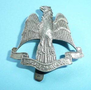 Indian Army - Brigade of Guards White Metal Cap Badge