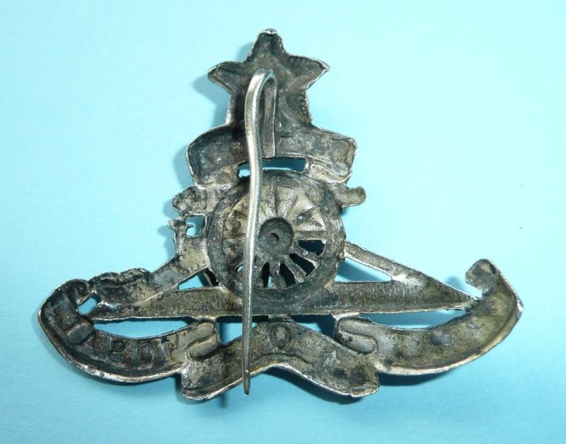 Indian Army - Artillery Pagri /Turban Silver Plated Cap Badge — image 2