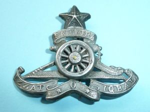 Indian Army - Artillery Pagri /Turban Silver Plated Cap Badge