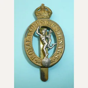 WW2 Royal Corps of Signals Other Ranks Bi-Metal Cap Badge …