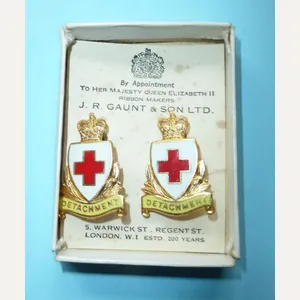 Home Front - British Red Cross Detachment Collar Badges with …