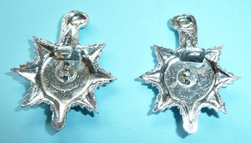 Queen's Regiment AA Anodised Staybrite Facing and Matched Collar Badges — image 2