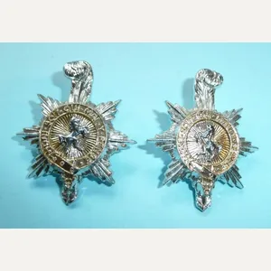 Queen's Regiment AA Anodised Staybrite Facing and Matched Collar Badges