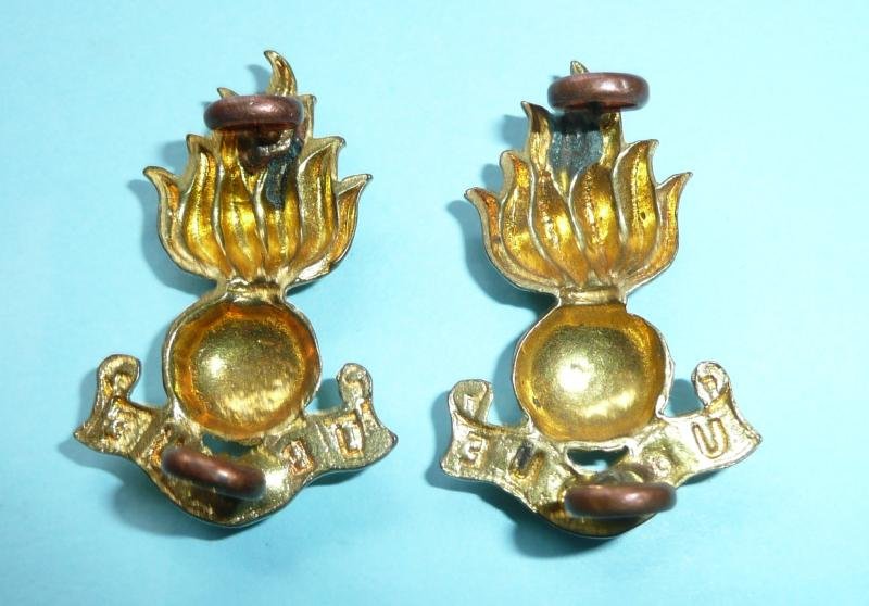 Royal Engineers Matched Pair of Gilding Metal Collar Badges — image 2