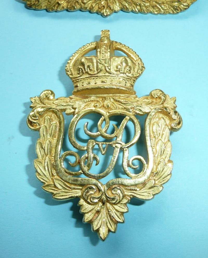 Royal Artillery Officer's No 1 Dress Pouch Belt Ornaments - Fire Gilt, George V Cypher — image 2