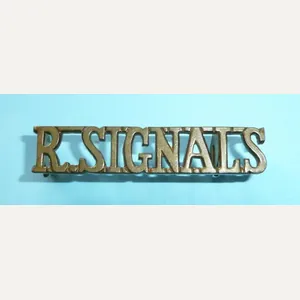 Royal Corps of Signals Brass Metal Shoulder Title