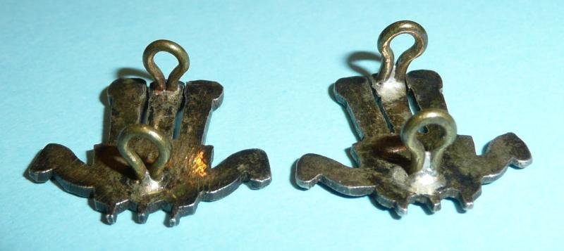 2GR 2nd King Edward VII's Own Gurkha Rifles (The Simoor Rifles) Officer's Silver Matched Pair of Mess Dress Collar Badges — image 4