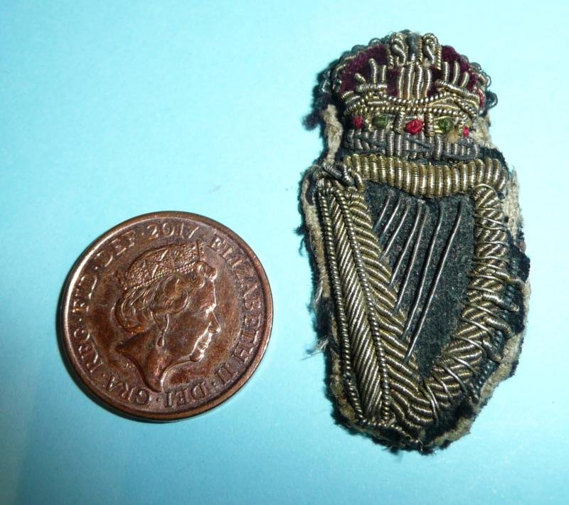 Irish Harp Bullion Collar Badge - King's Crown — image 5