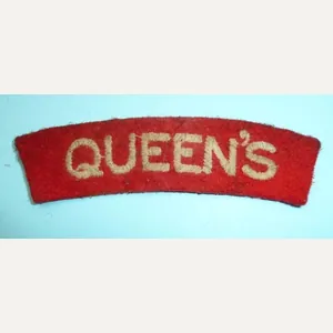 WW2 Queen's (Royal West Surrey) Regiment Woven Cloth Shoulder Title
