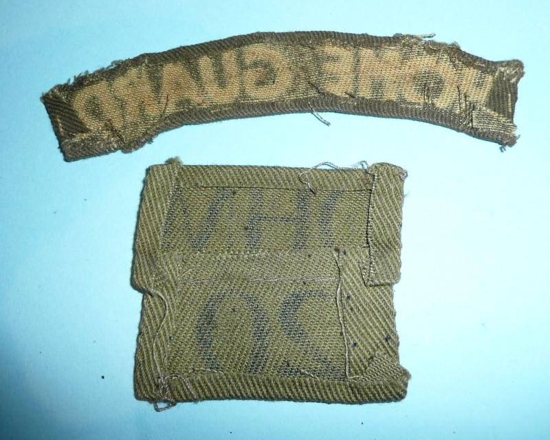 WW2 Home Front - 20th (Darlington) Battalion Durham (DLI) Home Guard Printed Shoulder Titles / Insignia — image 2
