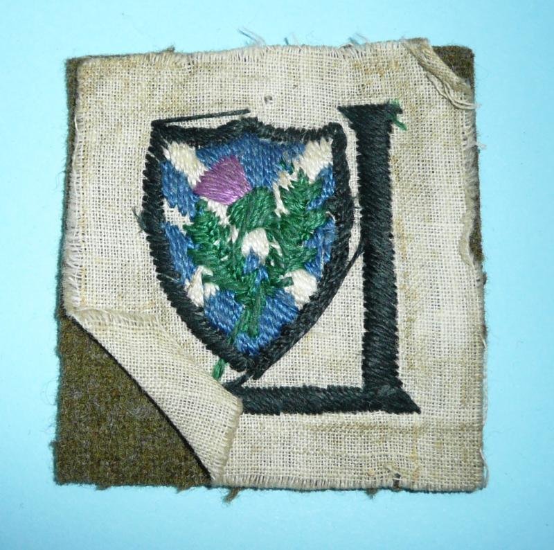 Early Scottish 52nd Lowland Division Woven Formation Sign — image 2