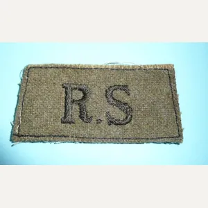 WW2 RS - Royal Scots Woven Black on Khaki Epaulette …
