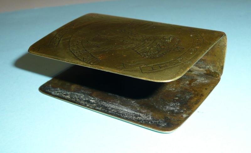 WW1 John V. Garbutt 19th Durhams DLI sheet brass match cover trench art — image 4