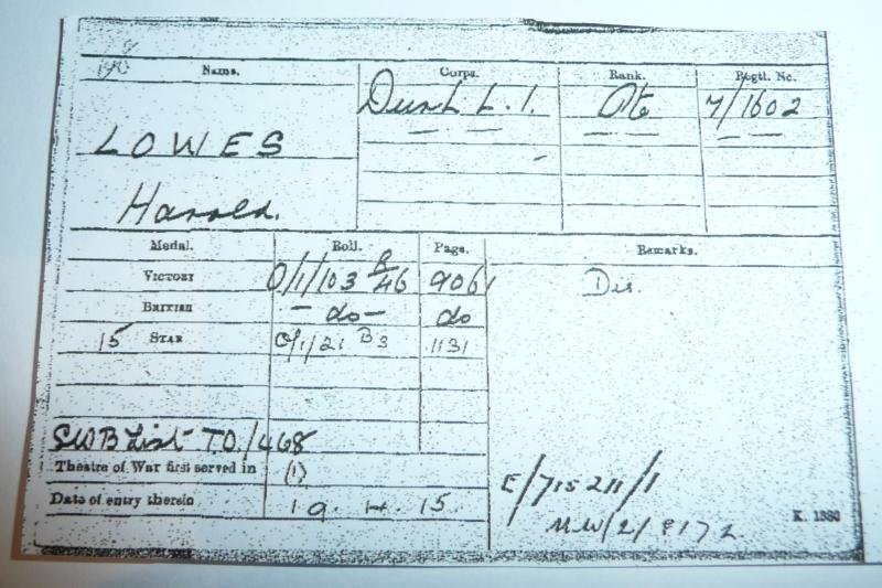 WW1 ID Identity Disc Pte Harold Pickering Lowes, 1/7th Battalion Durham Light Infantry (DLI) - Died from Wounds (gas) — image 3
