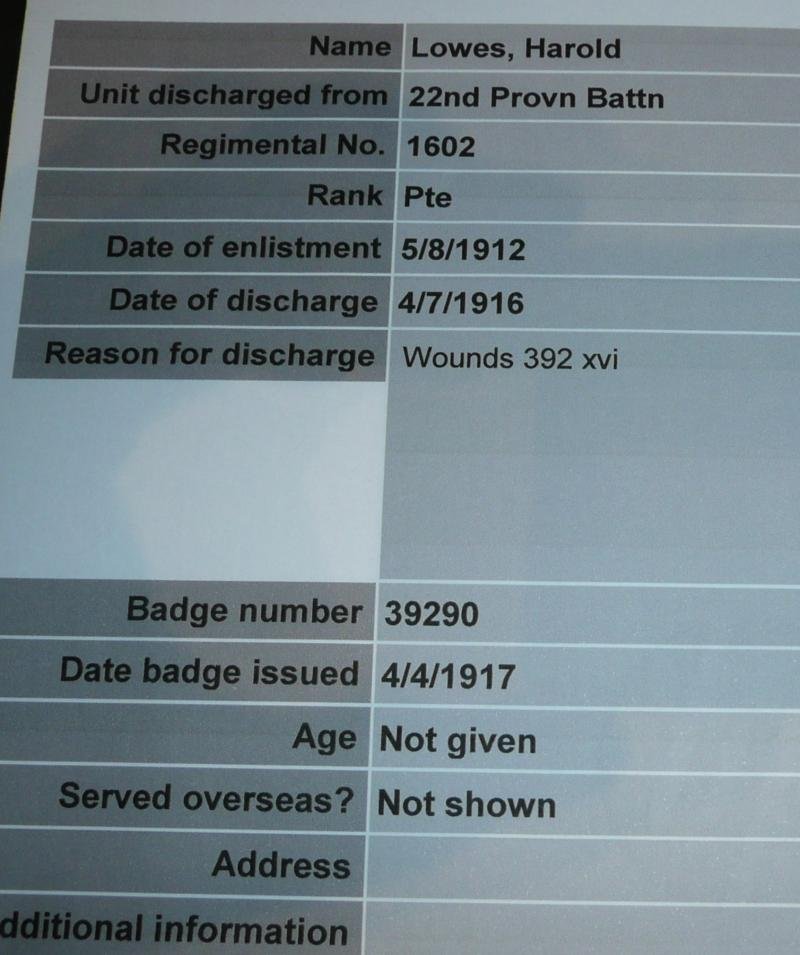 WW1 ID Identity Disc Pte Harold Pickering Lowes, 1/7th Battalion Durham Light Infantry (DLI) - Died from Wounds (gas) — image 5